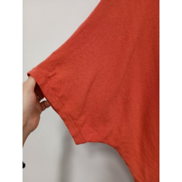 AGB Womens Cardigan Size 3X Orange Dolman Short Sleeve Open Front Lightweight - Picture 3 of 8